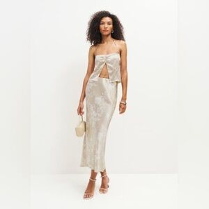 New Reformation Beba Silk Two Pieces Set